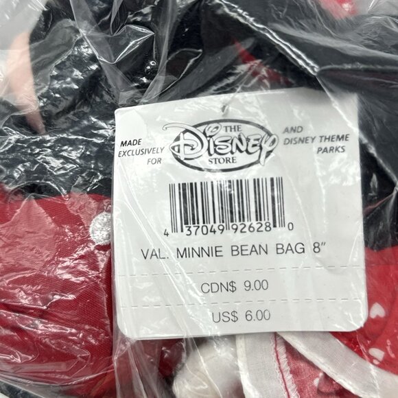 Valentine Mickey and Minnie Mouse The Disney Store Bean Bag 9" Stuffed Toy Plush - Picture 5 of 6